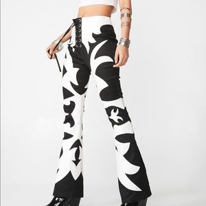 Dolls Kill Rogue Rider Lace-Up Flares